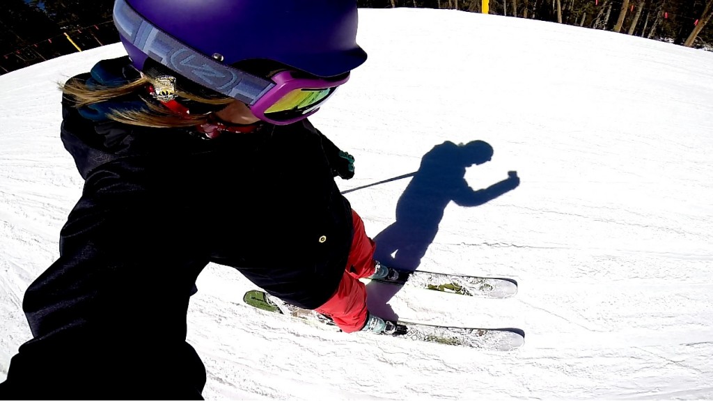 Katie skiing Nordica Wild Fire skis March 2014