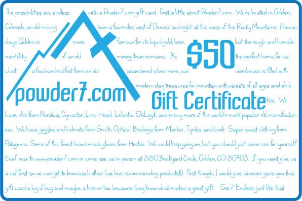 Powder7 $50 Gift Certificate