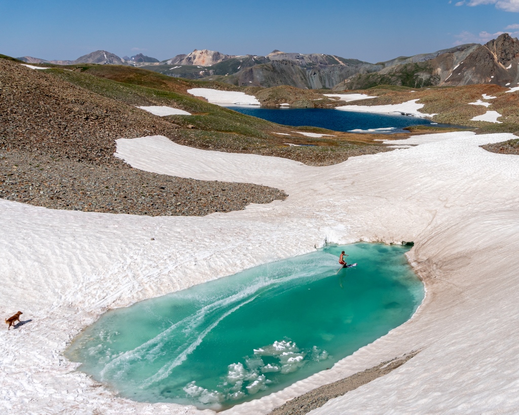Owen Leeper pond skims in the mountains