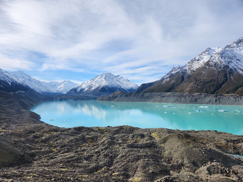 a view of the tasman glacier 