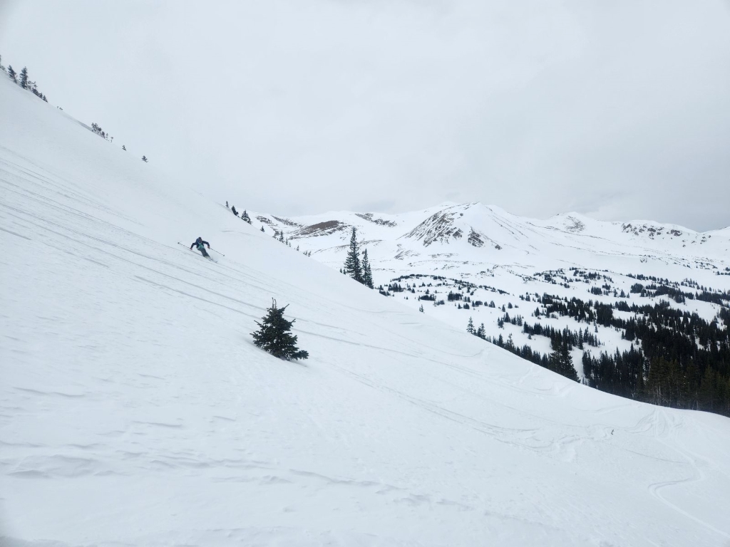 matt skiing powder at jones pass