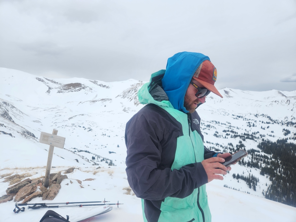 matt learned how to use his phone for map software during avalanche education