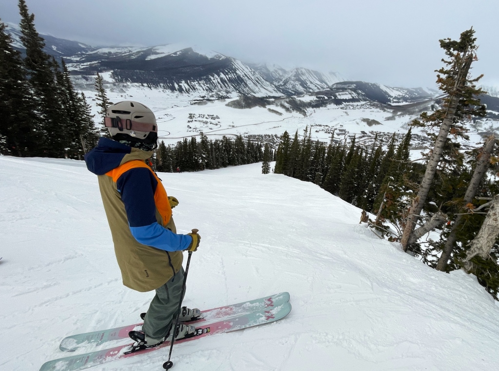 alex ready to drop in on the new volkl blaze 104