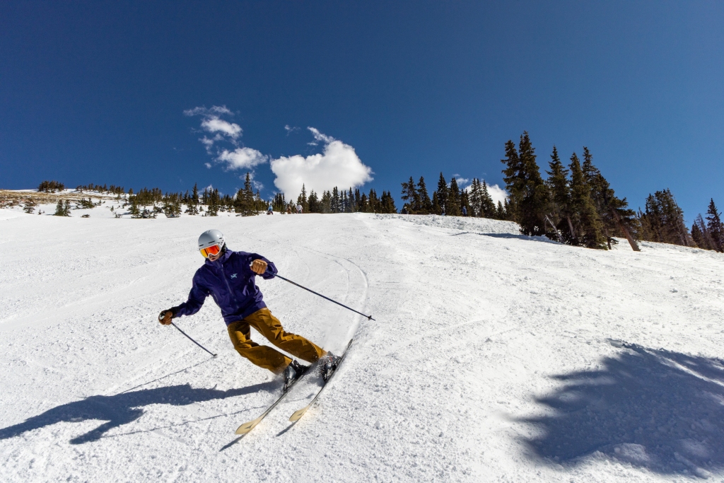 JB allred carves on the frontside of the mountain