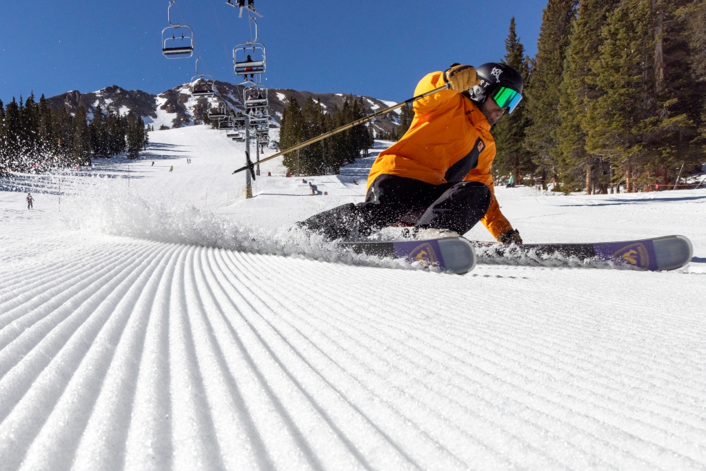 scott w. carves on a fresh groomer
