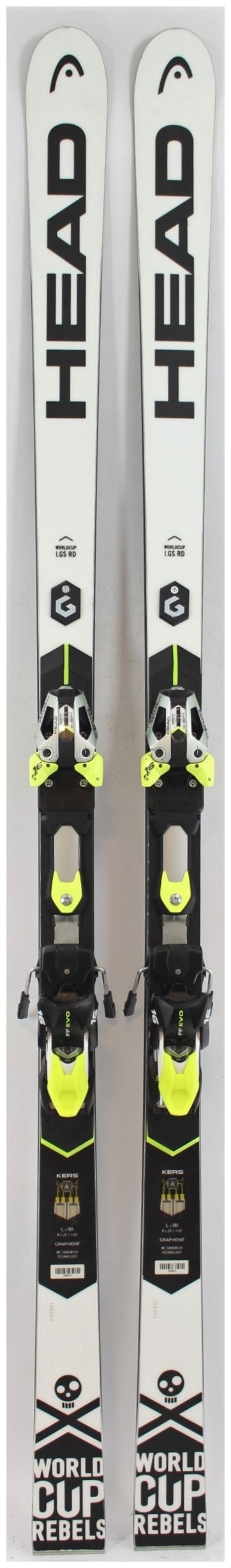 2018, Head, Worldcup Rebels I.GS RD Skis with Head Freeflex Evo 16 Bindings  Used Demo Skis 181cm