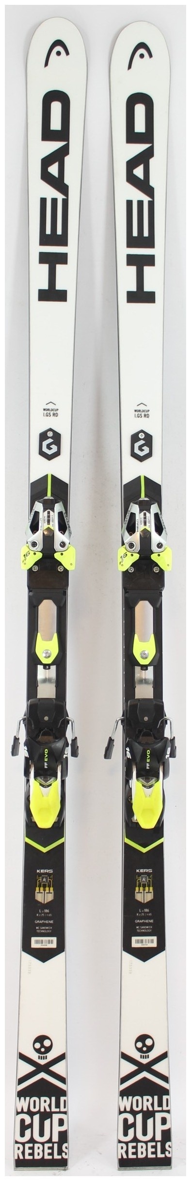 2018, Head, Worldcup Rebels I.GS RD Skis with Head Freeflex Evo 16 Bindings  Used Demo Skis 186cm