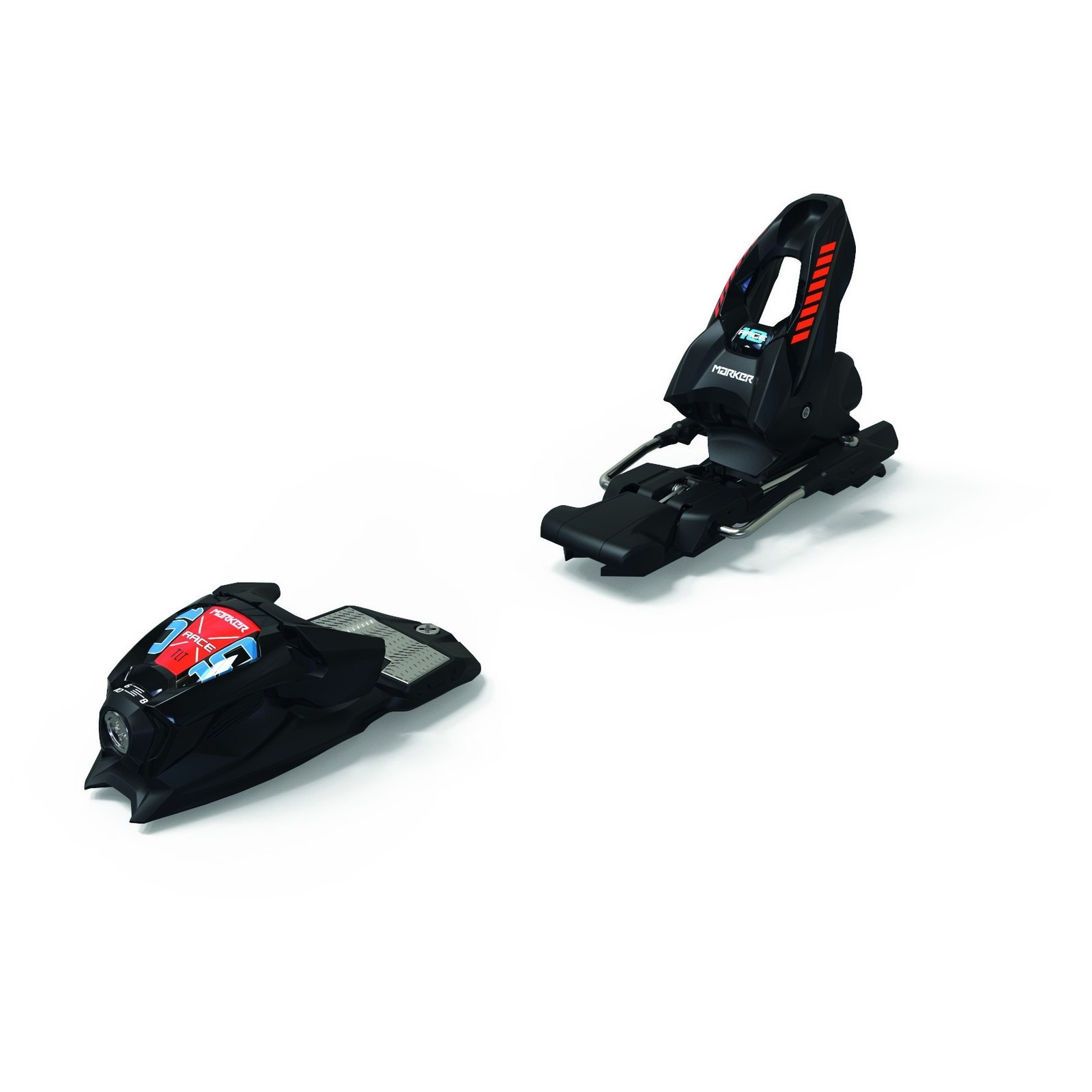 Marker XComp 12 Ski Bindings 2023 – Black/Fluro-Red, 85mm Brake