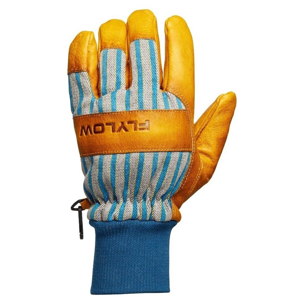 Men's Large Natural/Blue Flylow Tough Guy Gloves 