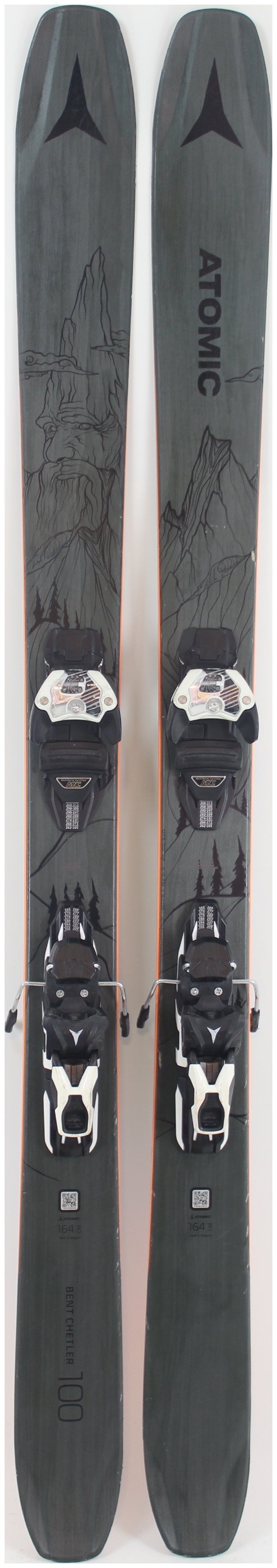 2021, Atomic, Bent Chetler 100 Skis with Salomon Warden MNC 11 Demo  Bindings Used Demo Skis 164cm