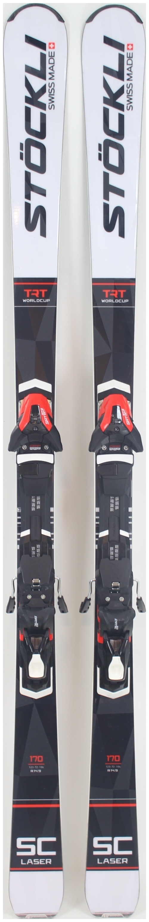 2021, Stockli, Laser SC Skis with Salomon SRT 12 GW Bindings Used Demo Skis  170cm