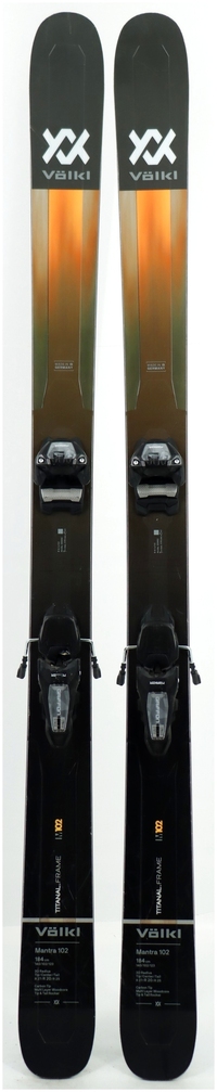 スキー volkl mantra102 21/22model 2021 Volkl Mantra 102 184cm Used Demo Skis w Bindings - Powder7